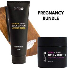 BUNDLE Glow Organics Pure Organic Belly Butter Energize Natural Body Lotion New